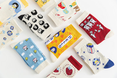 2019秋冬女襪卡通襪潮襪中筒襪INS風襪子