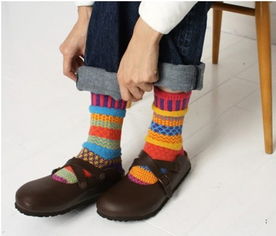 原單潮牌 復古民族風襪子 森林系粗針織純棉 堆糖,美好生活研究所
